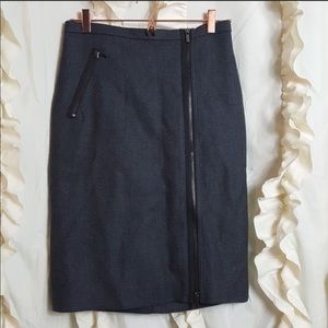 NWT J. Crew charcoal gray zip wool skirt career